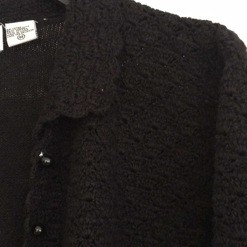 Basic Editions Black Button Down Woven Top Size M… - image 5
